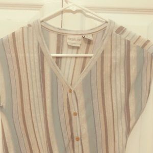 Rachel Zoe striped front tie shirt